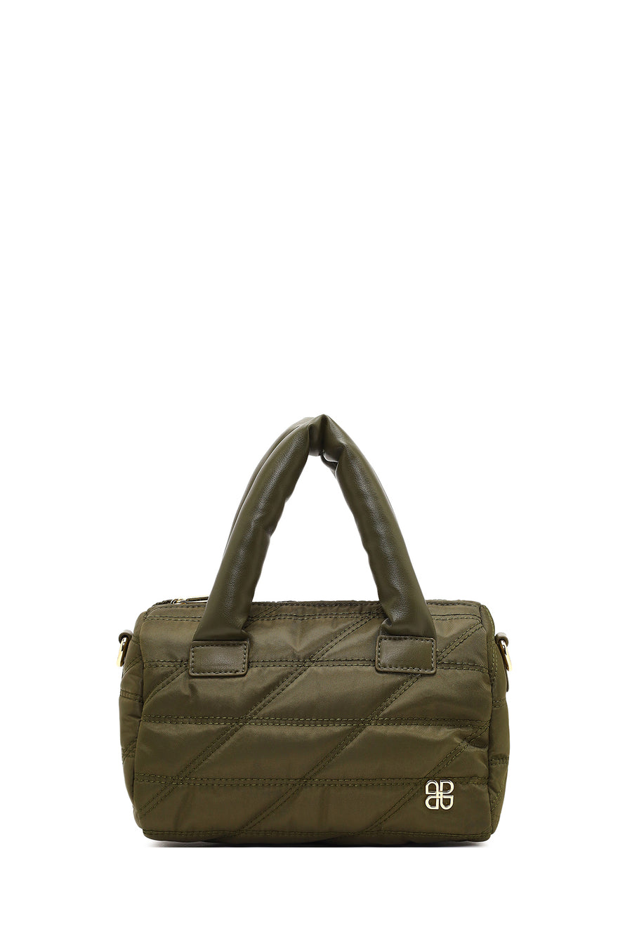 Women's Khaki Long Strap Charm Fabric Shoulder Bag