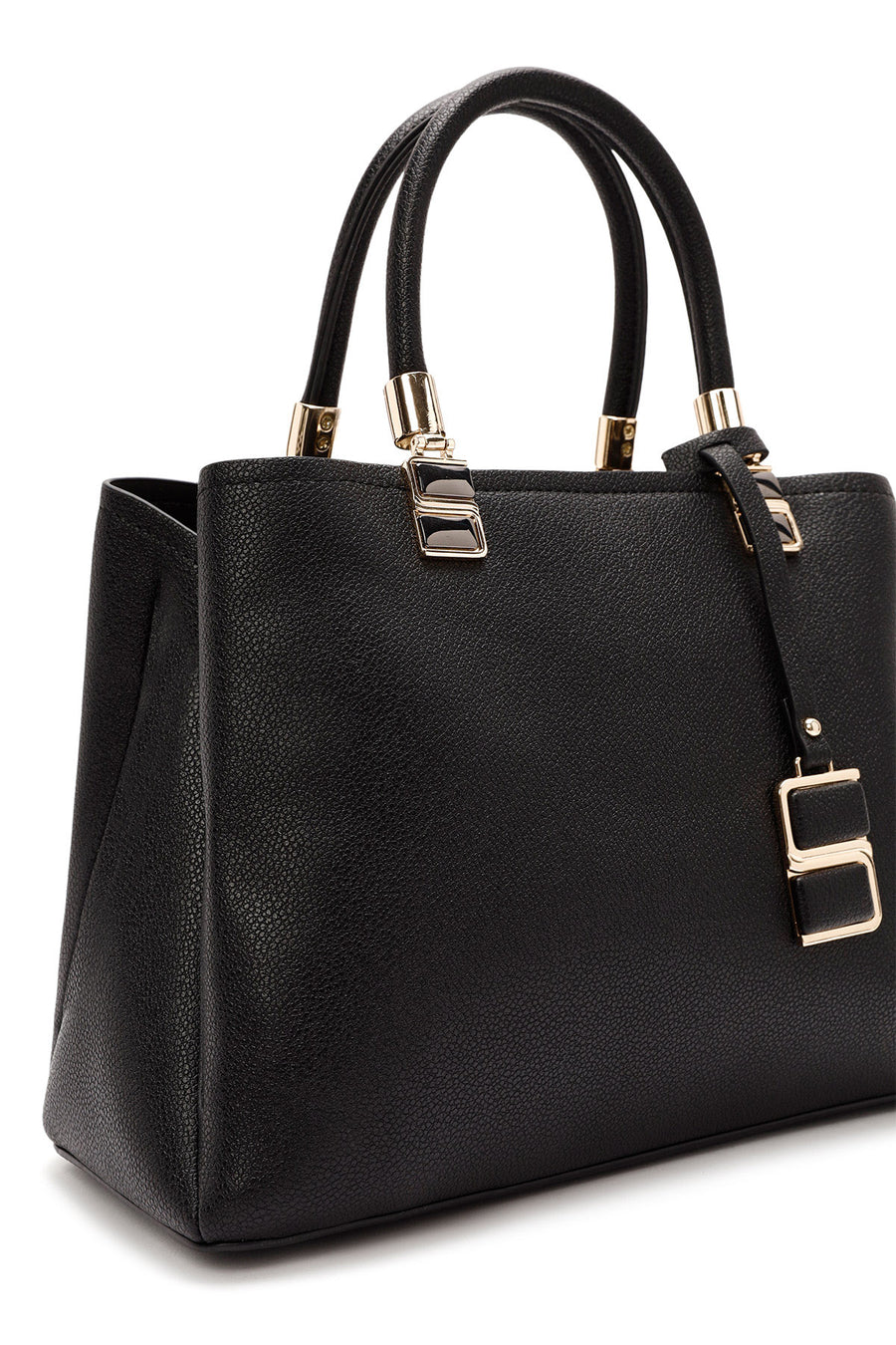 Women's Black Long Strap Accessory Detailed Handbag