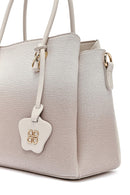 Woman Cream Long Strap Printed Handbag | Derimod