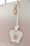 Woman Cream Long Strap Printed Handbag | Derimod
