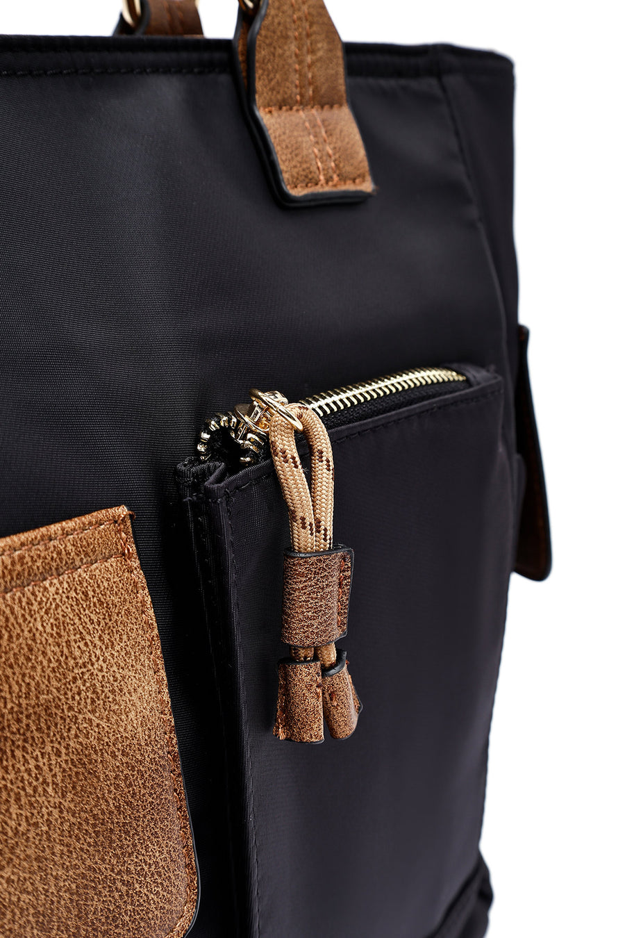 Woman Black Long Strap Fabric Shoulder Bag