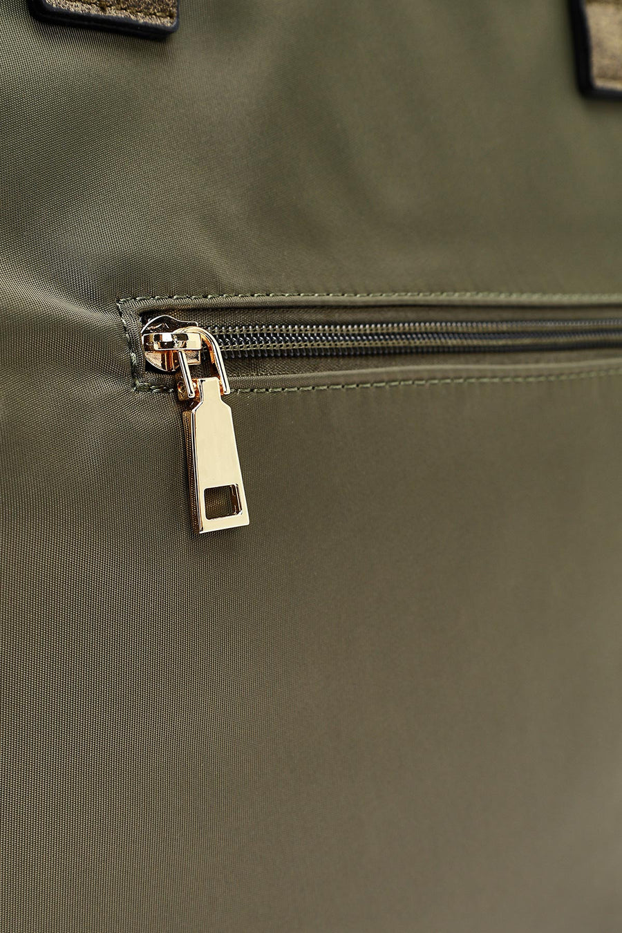 Woman Khaki Long Strap Fabric Shoulder Bag