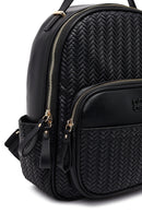Women's Black Printed Backpack | Derimod