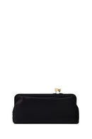 Women's Black Long Strap Velvet Clutch Bag | Derimod