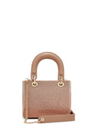 Woman Beige Long Strap Stoned Mini Evening Bag | Derimod