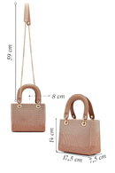 Woman Beige Long Strap Stoned Mini Evening Bag | Derimod