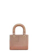 Woman Beige Long Strap Stoned Mini Evening Bag | Derimod