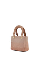 Woman Beige Long Strap Stoned Mini Evening Bag | Derimod