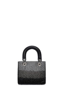 Women's Black Long Strapped Bejeweled Mini Evening Bag | Derimod