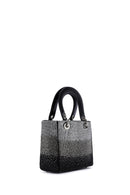 Women's Black Long Strapped Bejeweled Mini Evening Bag | Derimod
