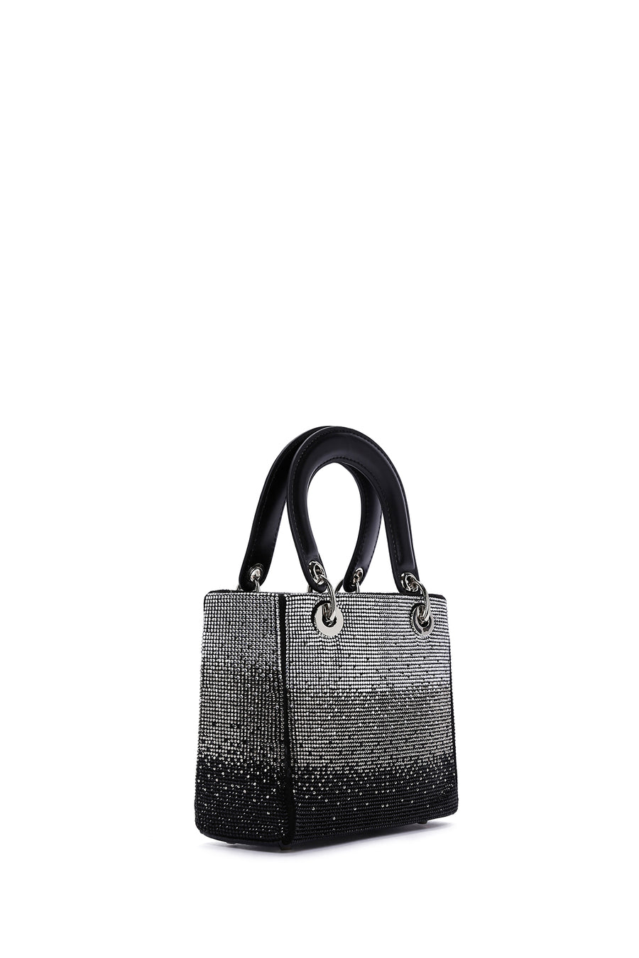 Women's Black Long Strapped Bejeweled Mini Evening Bag