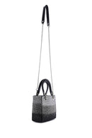Women's Black Long Strapped Bejeweled Mini Evening Bag | Derimod