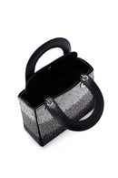 Women's Black Long Strapped Bejeweled Mini Evening Bag | Derimod