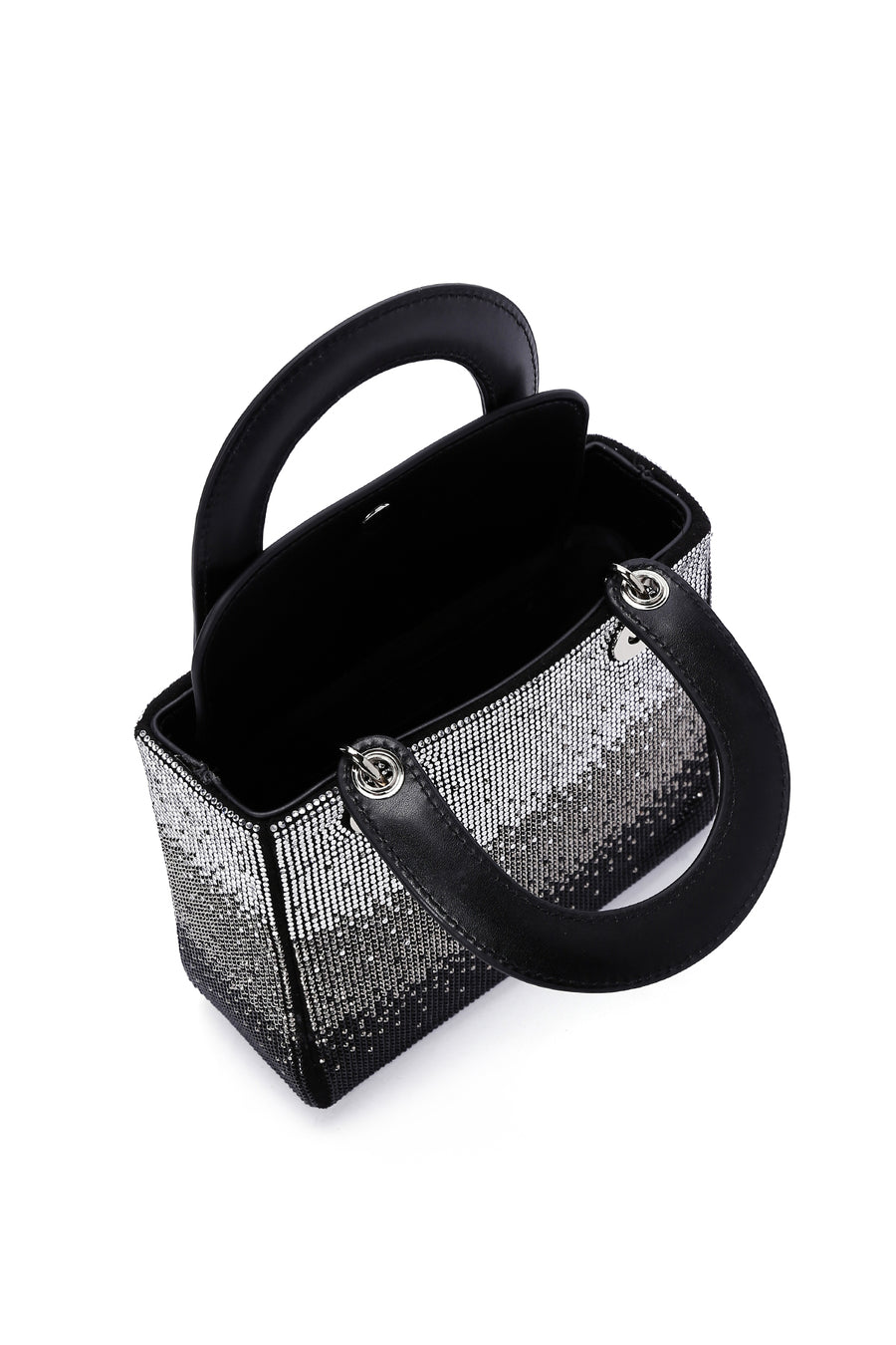 Women's Black Long Strapped Bejeweled Mini Evening Bag