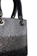 Women's Black Long Strapped Bejeweled Mini Evening Bag | Derimod