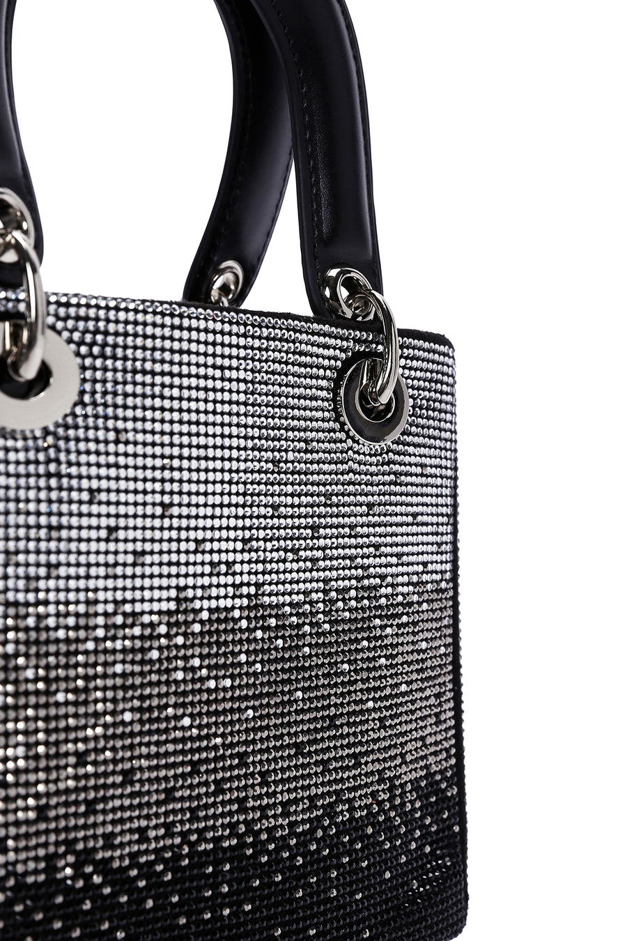 Women's Black Long Strapped Bejeweled Mini Evening Bag