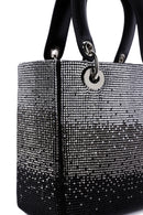 Women's Black Long Strapped Bejeweled Mini Evening Bag | Derimod