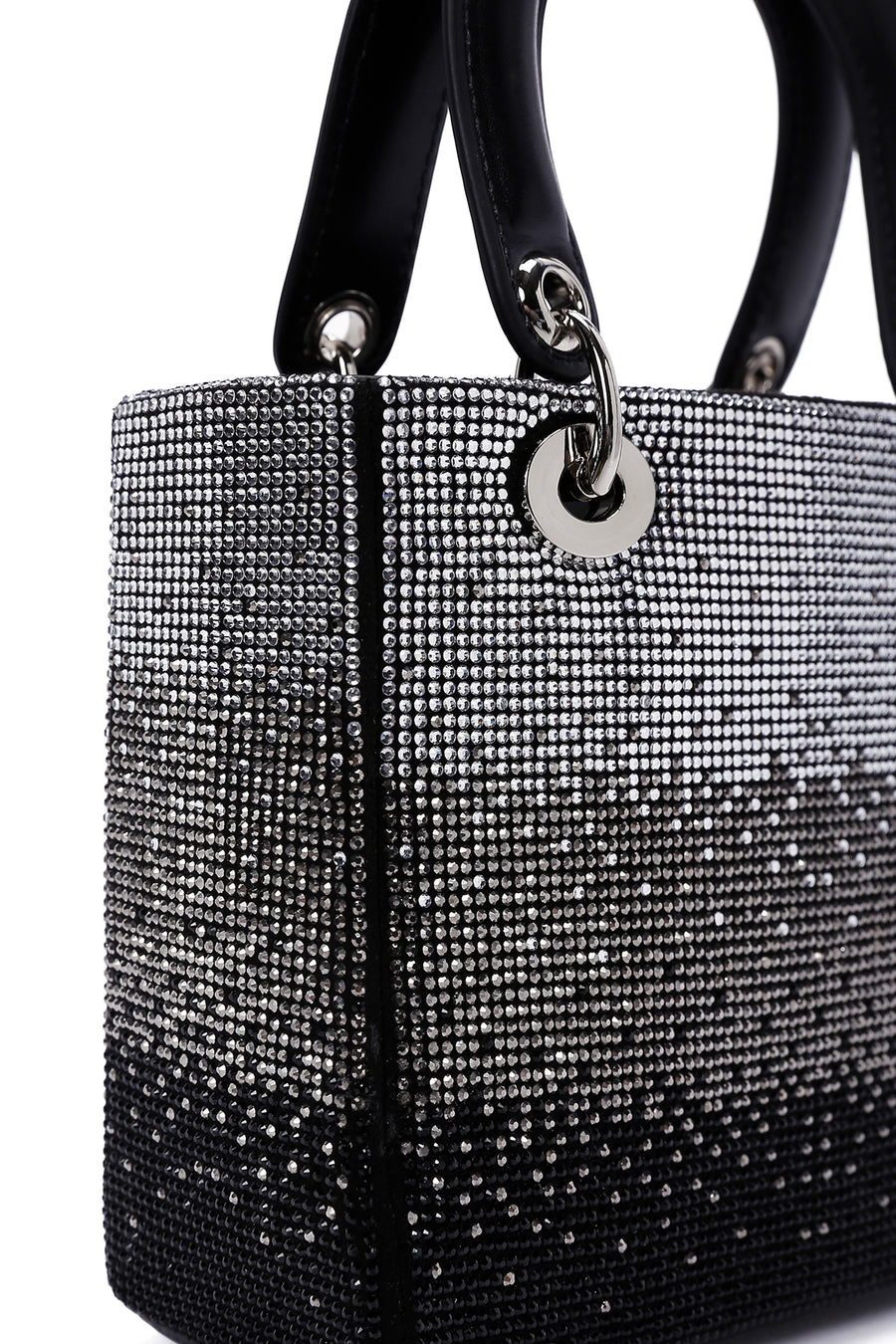 Women's Black Long Strapped Bejeweled Mini Evening Bag