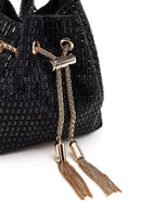 Kadın Siyah Taşlı Mini Abiye Kol Çantası | Derimod