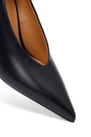 Women's Black Thin Heeled Leather Stiletto | Derimod