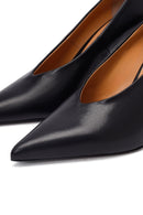 Women's Black Thin Heeled Leather Stiletto | Derimod