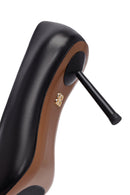 Women's Black Thin Heeled Leather Stiletto | Derimod