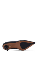 Women's Black Thin Heeled Leather Stiletto | Derimod