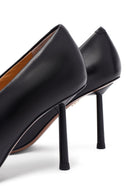 Women's Black Thin Heeled Leather Stiletto | Derimod