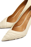Women's Cream Thin Heeled Leather Stiletto | Derimod