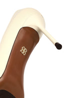 Women's Cream Thin Heeled Leather Stiletto | Derimod