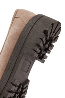 Woman Suede with Mink Buckle Leather Masculine Loafer | Derimod