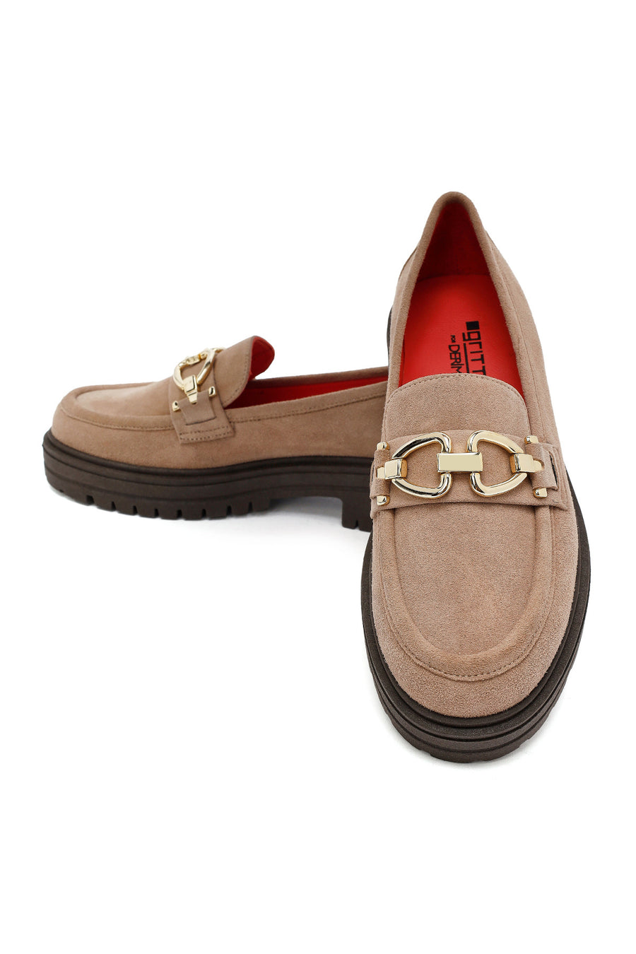 Woman Suede with Mink Buckle Leather Masculine Loafer
