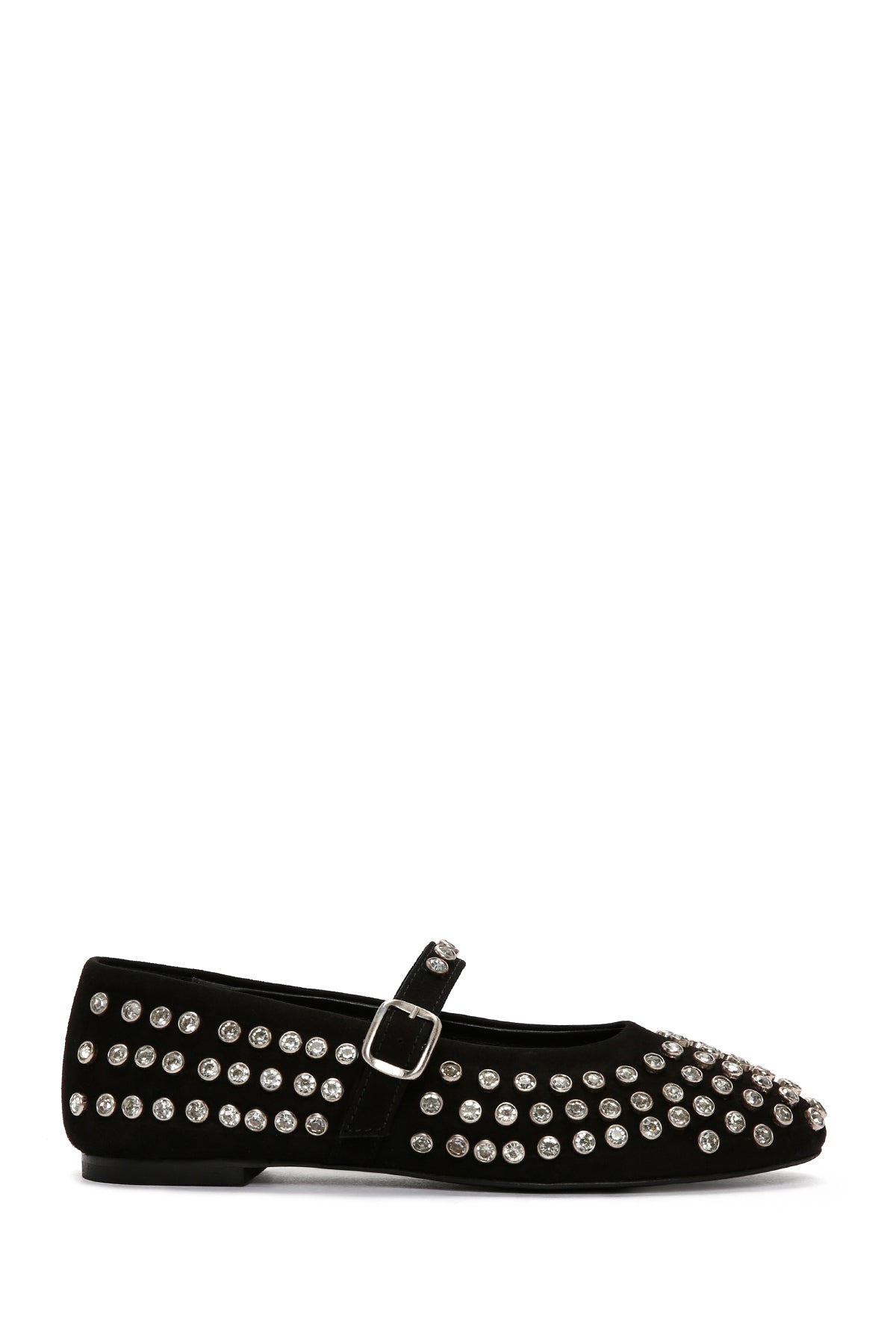 Woman Black Stone Leather Babet 25AFD140014 | Derimod