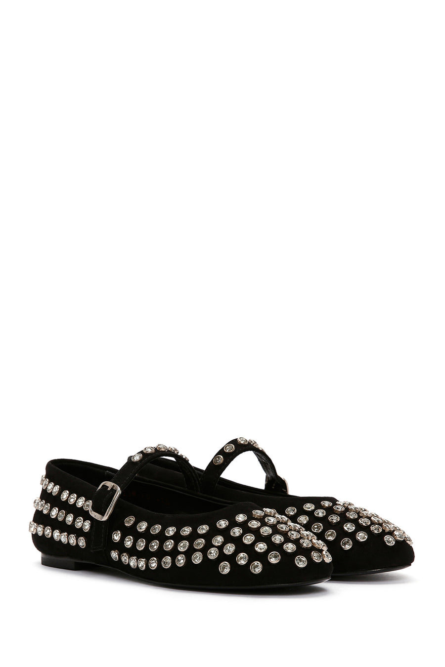Woman Black Stone Leather Babet