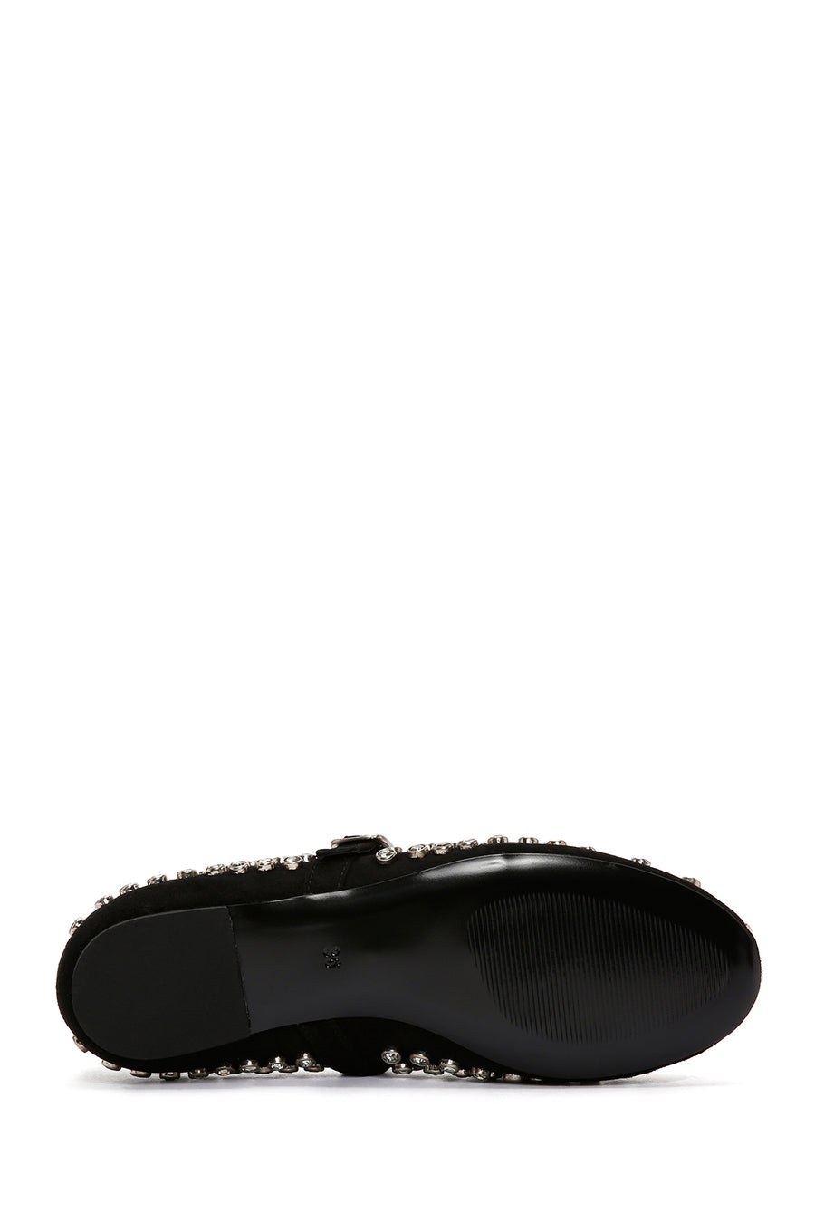 Woman Black Stone Leather Babet