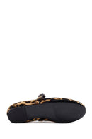 Woman Leopard Buckle Leather Babet | Derimod