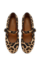 Woman Leopard Buckle Leather Babet | Derimod
