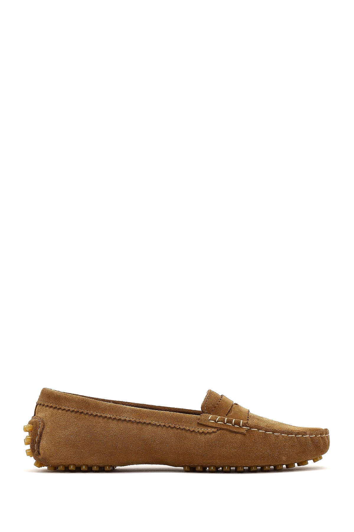 Women's Tan Suede Leather Loafer 25AFD141810 | Derimod