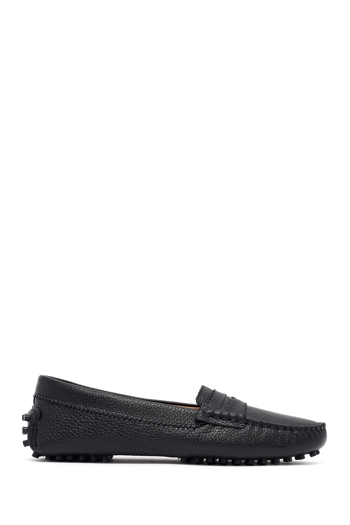 Woman Black Leather Loafers 25AFD1418FT | Derimod