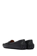 Woman Black Leather Loafers | Derimod