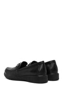 Kadın Siyah Tokalı Deri Comfort Loafer | Derimod