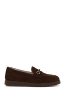 Kadın Kahverengi Tokalı Süet Deri Comfort Loafer | Derimod