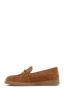 Kadın Taba Tokalı Süet Deri Comfort Loafer | Derimod