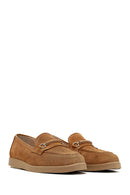 Kadın Taba Tokalı Süet Deri Comfort Loafer | Derimod