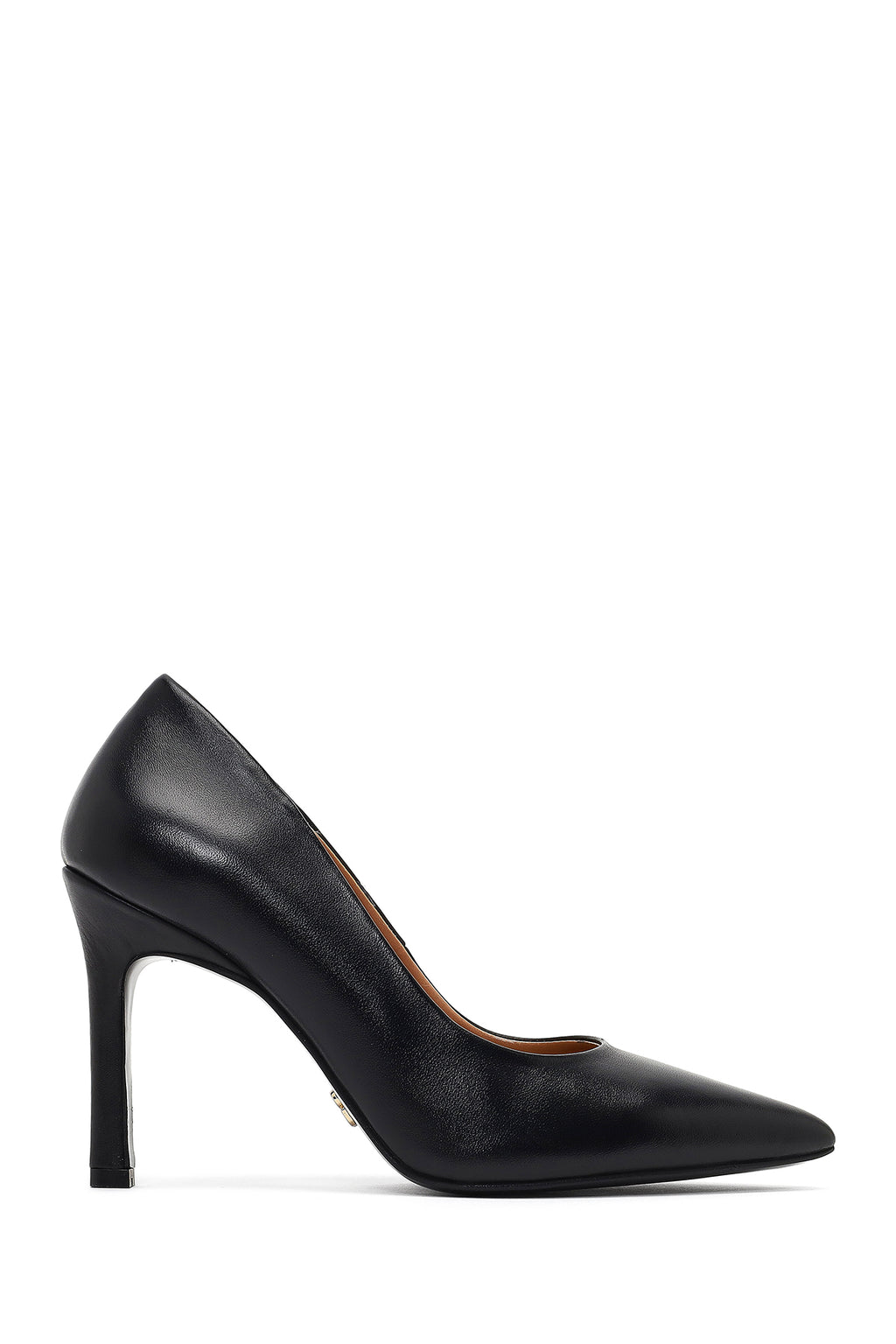 Kadın Siyah İnce Topuklu Deri Stiletto