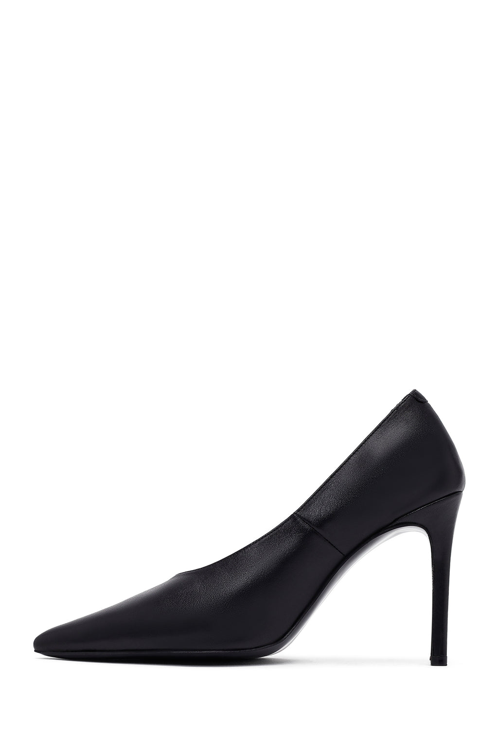 Kadın Siyah İnce Topuklu Deri Stiletto
