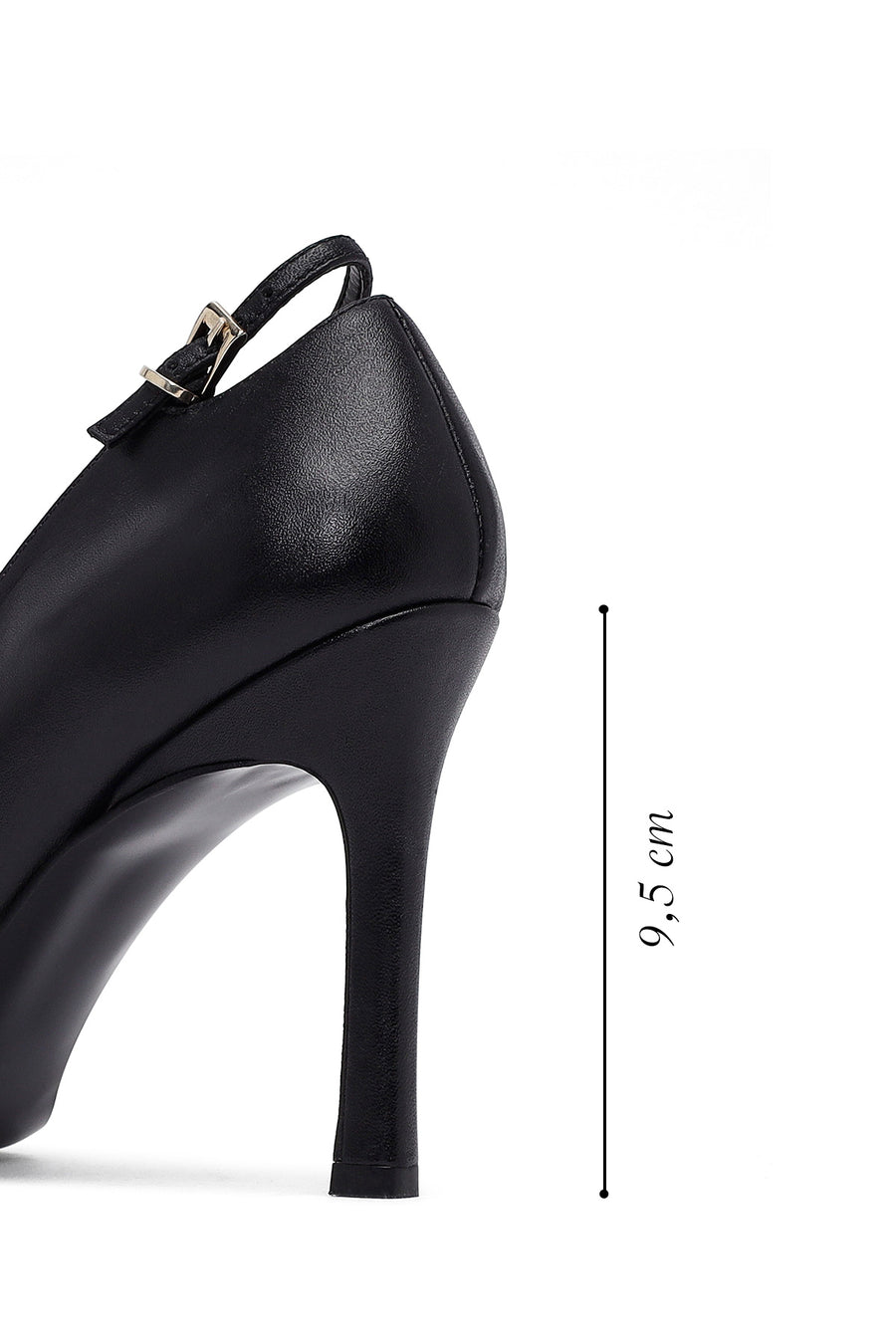 Kadın Siyah İnce Topuklu Deri Stiletto