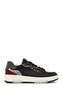 Woman Black Lace-Up Thick Sole Leather Sneakers | Derimod