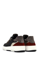 Woman Black Lace-Up Thick Sole Leather Sneakers | Derimod