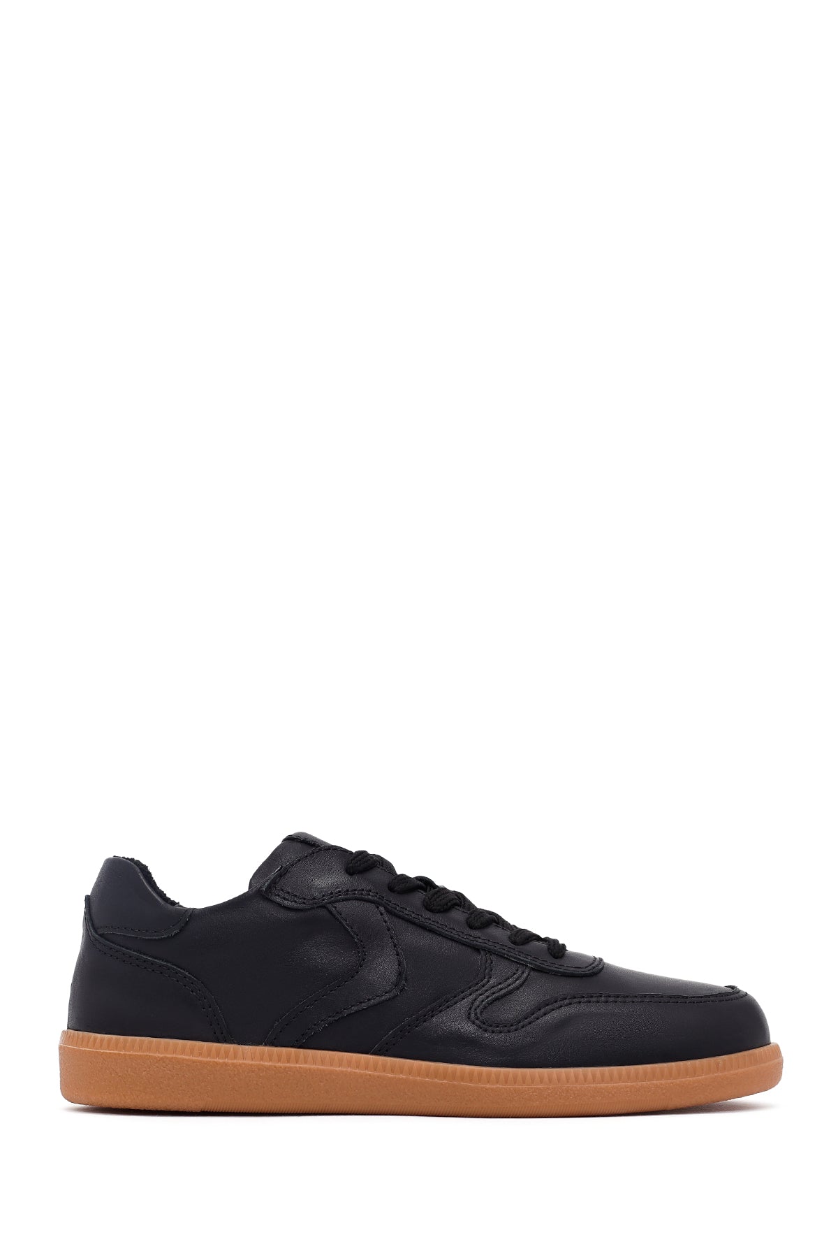 Kadın Siyah Bağcıklı Deri Sneaker 25AFD220918 | Derimod